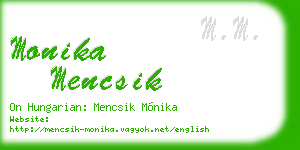 monika mencsik business card